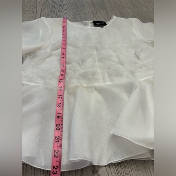 Banana Republic Limited Edition White Floral Sheer Peplum Top Size S - Picture 10 of 10